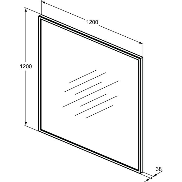 CONCA Štvorcové zrkadlo 120x120 cm s ambientným LED osvetlením, T3968BH