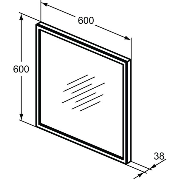 CONCA Štvorcové zrkadlo 60x60 cm s ambientným LED osvetlením, T3965BH