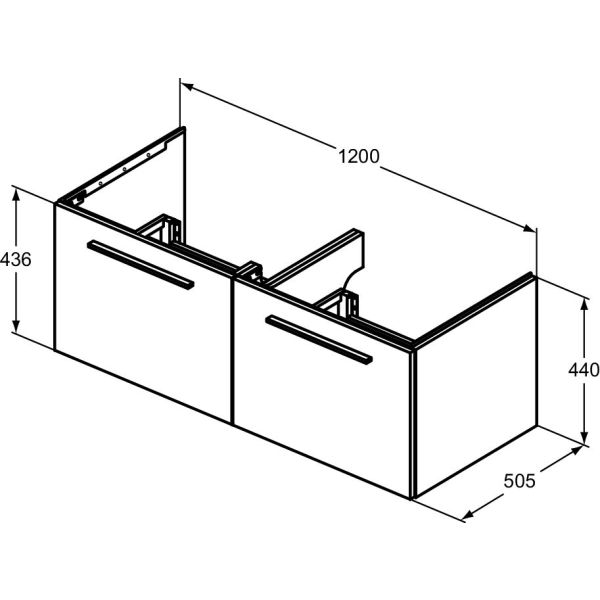 I.LIFE B Skrinka pod dvojumývadlo 120 cm, drevodekor kávový dub, T5277NW