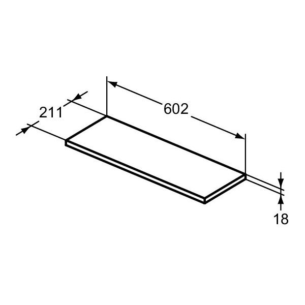 I.LIFE S Vrchná doska na skrinku pod polozápustné  umývadlo 60 cm, farba matná biela, T5300DU