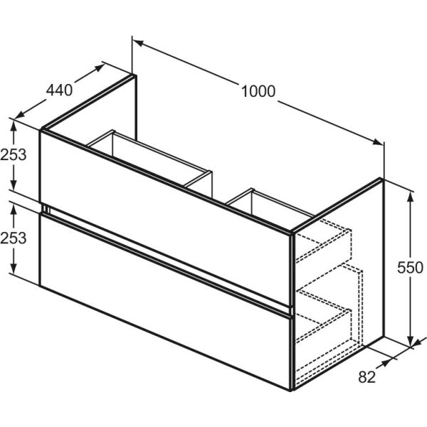 EUROVIT+ Skrinka pod umývadlo 103x47 cm, R0265TI