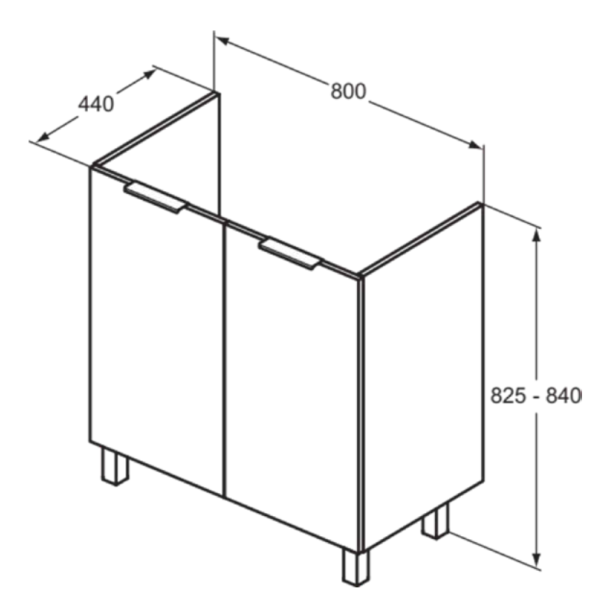 EUROVIT+ Skrinka pod umývadlo 84x48 cm, R0262Y9