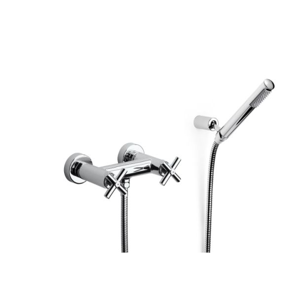 ROCA Loft Nástenná sprchová zmiešavacia batéria s 1,50 m flexibilnou sprchovou hadicou a otočnou nástennou konzolou, A5A2043C00